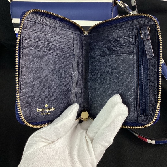 KATE SPADE NEW YORK LARGE CARSEN LAUREL WAY LEATHER CROSSBODY & WALLET! - Picture 5 of 12